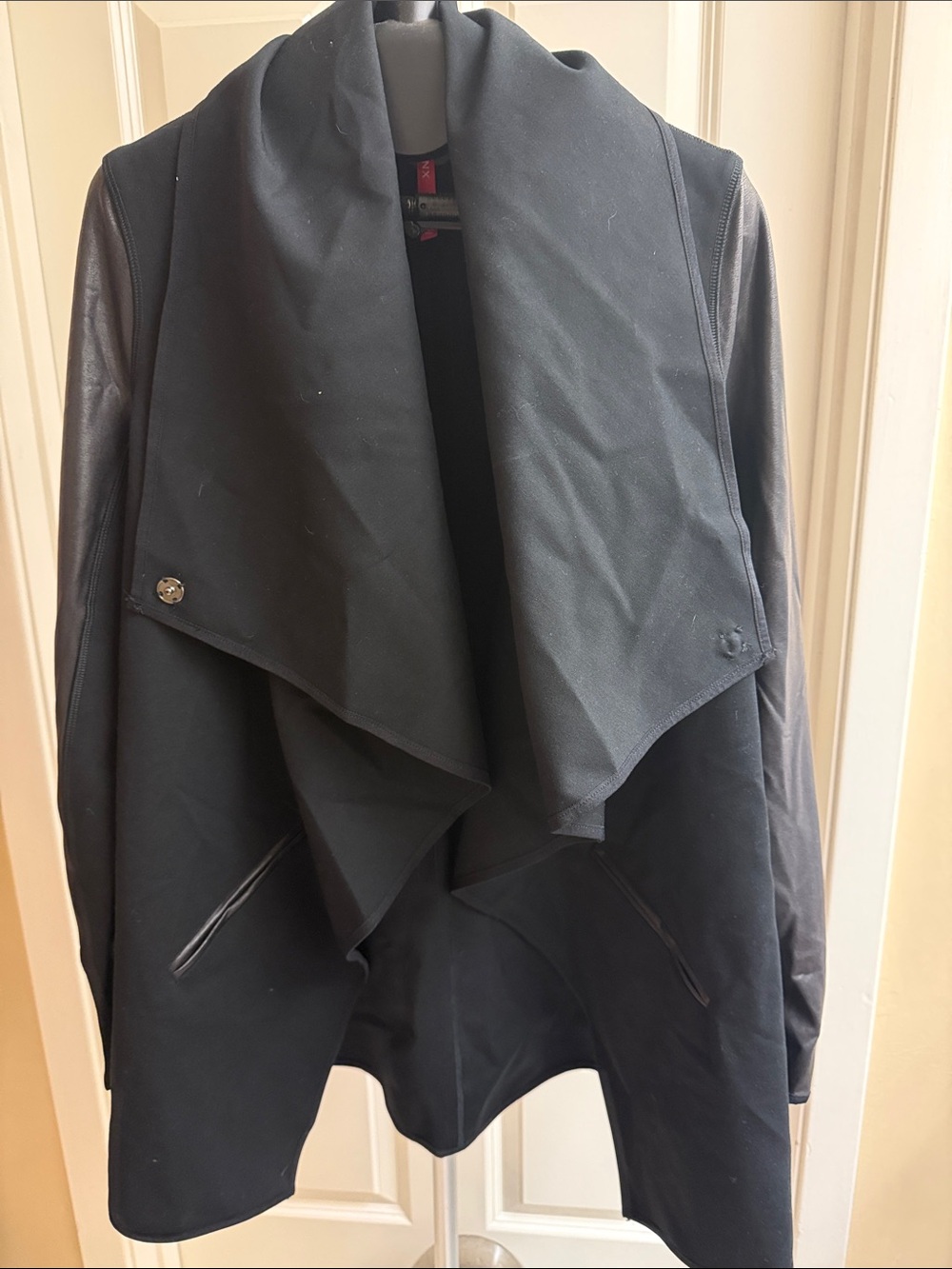 Spanx Black Draped Open-Front Women's Jacket
